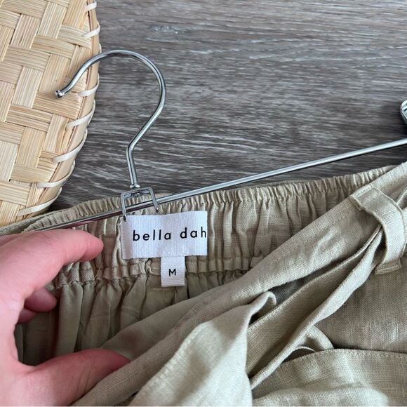 Nwt Bella Dahl 100% linen Cargo mini skirt in palm green size M womens - Picture 6 of 9
